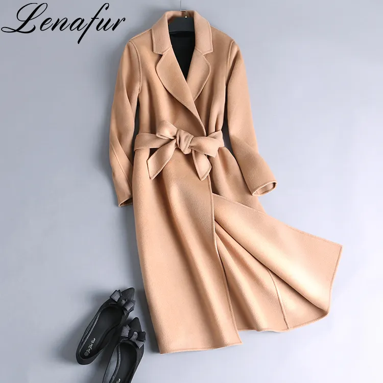 Winter cashmere wool long coat, fashion woman winter wool coat