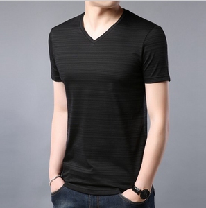 T-Shirt da <span class=keywords><strong>uomo</strong></span> con scollo a V <span class=keywords><strong>mezza</strong></span> <span class=keywords><strong>manica</strong></span> Slub t-Shirt in <span class=keywords><strong>cotone</strong></span> con maglietta bianca - Product Image 2
