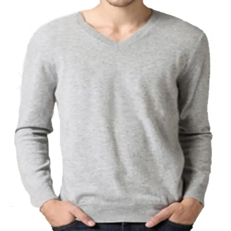 100% pure cashmere men's v neck cashmere sweater
