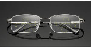 اللونية التيتانيوم مربع المعادن نصف إطار مكافحة الأزرق ضوء الجدة <span class=keywords><strong>multifocus</strong></span> طويل النظر نظارات للقراءة - Product Image 6