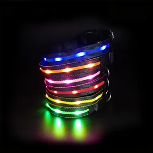 Laisse et collier de chien scintillants, LED, meilleur prix, avec Logo du client