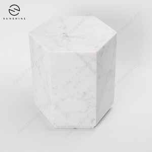 Elegant Carrara <strong>Marble</strong> <strong>Bedside</strong> <strong>Table</strong> or Side <strong>Table</strong> for Hone Decor - Product Image 3