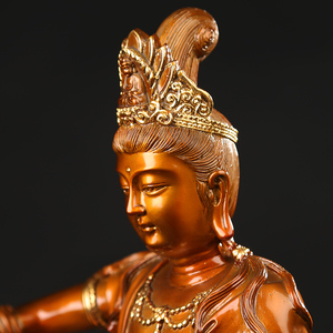 Venta al por mayor Fengshui antiguo bronce diosa Sutra <span class=keywords><strong>del</strong></span> Corazón Kuan Yin estatua - Product Image 4