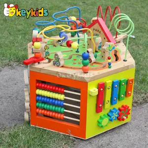 <span class=keywords><strong>Cubo</strong></span> de <span class=keywords><strong>actividades</strong></span> de <span class=keywords><strong>madera</strong></span> de 6 lados para bebé W11B061, divertido, al por mayor - Product Image 1