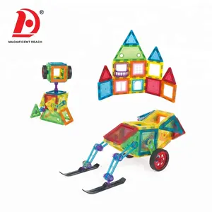 HUADA 儿童塑料教育建筑游戏套装儿童 3D 迷你 DIY 磁铁积木玩具