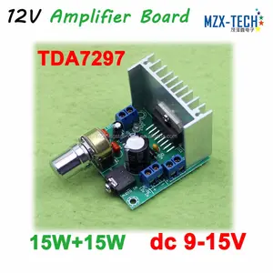 سعر المصنع [الإصدار B ] TDA7297 لا ضوضاء 15W + 15W 4-8 أوم المتكلم 12V / 9-15V DC الطاقة اثنين من قناة مضخم رقمي مجلس