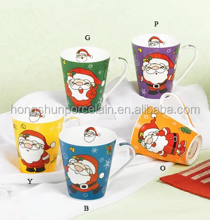 Caneca de cerâmica para presente de natal, xícara de café feita de cerâmica para crianças ou crianças