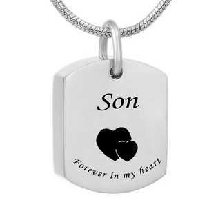 Per sempre nel mio cuore <span class=keywords><strong>mamma</strong></span> e papà quadrati in acciaio inossidabile urna commemorativa in cenere ricordo gioielli cremazione - Product Image 2
