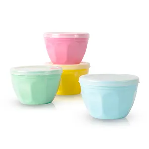 Melamine Fluted Bowls set of Dia 3.6" x H 2.4" Inch 8oz Cereal/Soup/Prep Bowls Multicolor| Break-resistant 100% Melamine Bowls