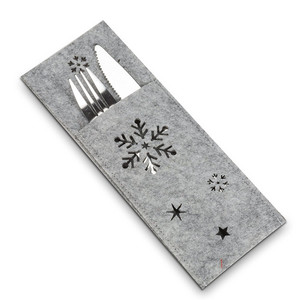 Porta Cubiertos Navideño, Bolsa de Fieltro para Cubiertos, Porta Cubiertos Plateados para Restaurante - Product Image 2