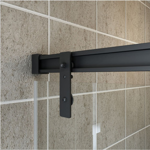 Cabine de douche coulissante sans cadre de style américain avec porte <span class=keywords><strong>en</strong></span> verre de 8 mm et <span class=keywords><strong>kit</strong></span> de rails <span class=keywords><strong>en</strong></span> acier au carbone pour usage hôtelier - Product Image 2