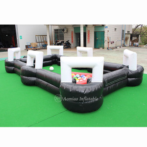Erstaunlicher Fabrik preis Aufblasbarer Billardtisch Fußball Aufblasbarer <span class=keywords><strong>Snooker</strong></span> Ball Dreieck Spiel Spielplatz Feld für Team building - Product Image 1