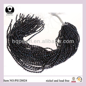 <span class=keywords><strong>Perla</strong></span> de agua dulce de la joyería de la <span class=keywords><strong>perla</strong></span> de la manera de la forma <span class=keywords><strong>negra</strong></span> del arroz de 4-5m m - Product Image 1