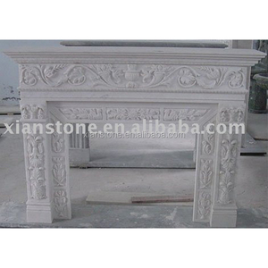 Chimenea Moderna Independiente de Mármol Blanco para Uso en Villas - Product Image 6