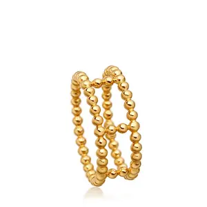 Fashion dubbele rij kralen 2 gram gold ring ontwerp