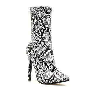 WETKISS Matura Sexy Stivali di pelle di Serpente Delle Donne di <span class=keywords><strong>Cerniera</strong></span> di Gomma di Alta Tacchi A Spillo Stivali Donna Stivaletti Moda pelle di serpente stivaletti - Product Image 1