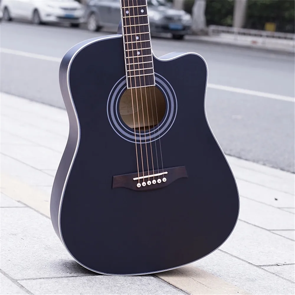 Wholesale Chinese High-gloss Basswood 41 Inch Acoustic Guitar Travel Guitar