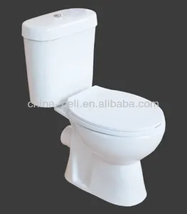 Two piece toilet, P-trap