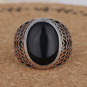 <span class=keywords><strong>Anelli</strong></span> da uomo <span class=keywords><strong>turchi</strong></span> unici antichi personalizzati anello in argento sterling 925 con pietre preziose per uomo - Product Image 3