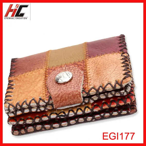 Promosyon moda yeni el yapımı deri çanta hint geleneksel debriyaj cüzdan zanaat deri sikke cüzdan