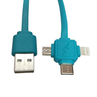 Câble USB de charge rapide 3 en 1 personnalisé pour iPhone et téléphone Android, câble pogo, assemblage de câbles, services OEM/ODM disponibles