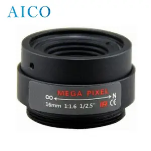 1/2.5" image format F1.6 EFL 16mm f16mm cs mount megapixel 5mp CCD CMOS fixed IR cctv camera lens