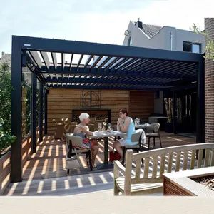 Sun shade motorized verandah operable decoration aluminum sunroof pergola louver for yard