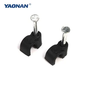 Cable de pared de plástico para fijación coaxial de hormigón, ganchos para clavos, clips para cables rg6