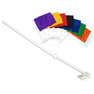 Tùy Chỉnh Polyester Bền Và Hai Mặt Rắn Đồng Bằng Màu Đen Cửa Sổ Xe Biểu Ngữ Cờ - Product Image 6