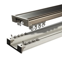 Tringle de rideau Flexible en aluminium, Double piste, vente en gros, ligne incurvée réglable, test QC 100%