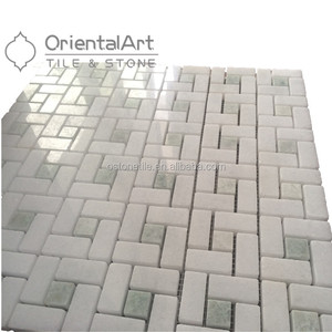 Cristallo greco bianco misto ming verde <span class=keywords><strong>dots</strong></span> lucido girandola mosaico - Product Image 1