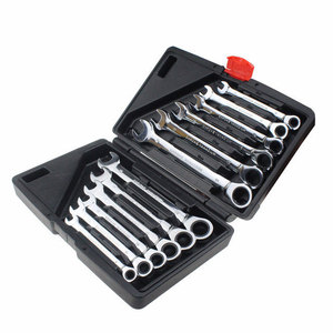 Bộ 12 Cái Dụng Cụ Sửa Chữa Ô Tô 8-19Mm Cố Định Đầu Kết Hợp Cờ Lê Bánh Cóc Cờ Lê Mô-men Xoắn Đôi Bù Đắp Ratchet Vòng Cờ Lê Kit - Product Image 1