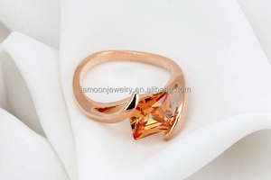 Rose <strong>Gold</strong> Plated Square Citrine <strong>Ring</strong> Twisted Split Shank Large Orange Crystal Statement <strong>Cocktail</strong> <strong>Ring</strong> Women Fashion Jewelry Gift - Product Image 6