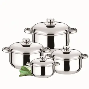 Ensemble d'ustensiles de cuisine avec couvercle en acier inoxydable, Casseroles de cuisine, Casseroles, 8 pièces