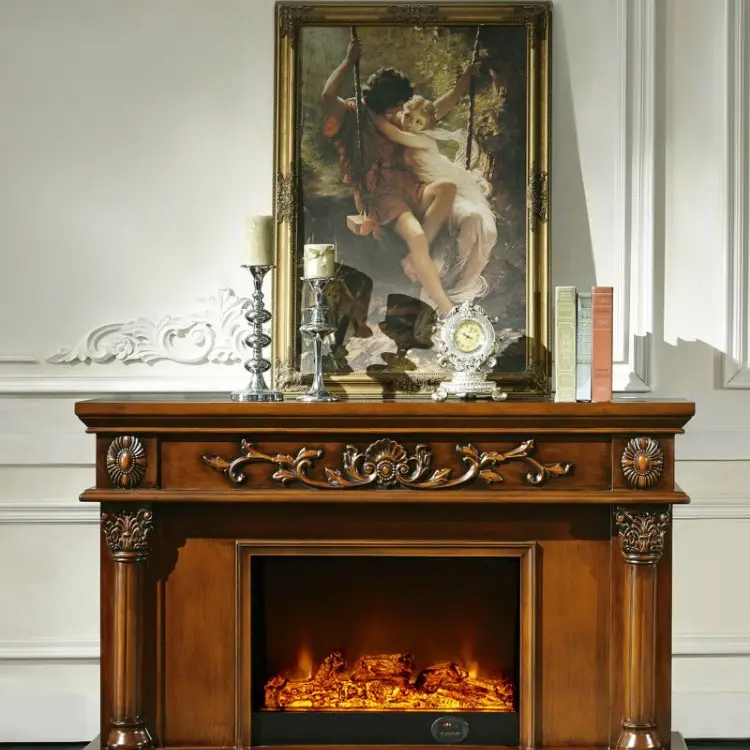 Model 8063 Wooden Mantel Electric Fireplace Best Price for Household Use