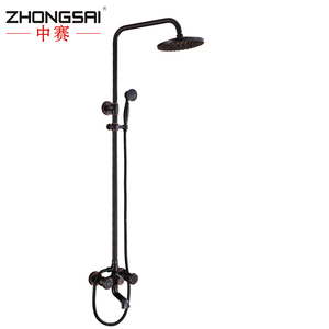 Baño de latón doble ASA antigua negro mezclador de <span class=keywords><strong>ducha</strong></span> con <span class=keywords><strong>ducha</strong></span> de mano - Product Image 1