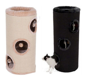 Tiragraffi per Gatti a Forma di Barile con Albero, Letto e Casa, Gioco e Attività - Product Image 1