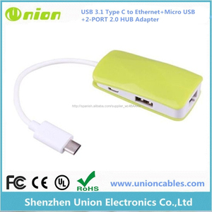 <span class=keywords><strong>Usb</strong></span> 3.1 tipo C a Ethernet más <span class=keywords><strong>Micro</strong></span> <span class=keywords><strong>USB</strong></span> 2 <span class=keywords><strong>PORT</strong></span> <span class=keywords><strong>2.0</strong></span> adaptador HUB - Product Image 6