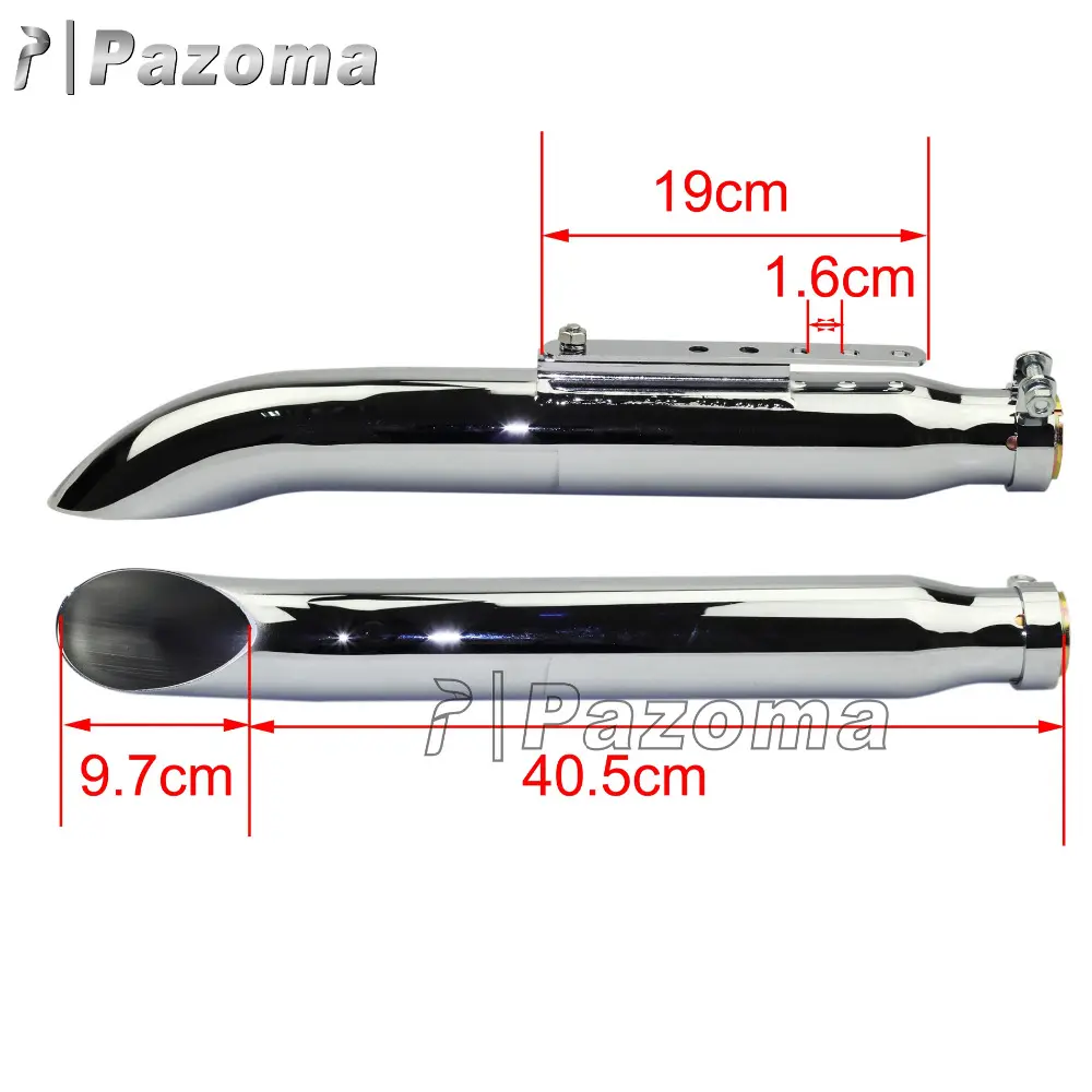 Top Quality Pazoma Argento Coppia Di 19 "Slash Cut Moto di Scarico Silenziatore Ideale Per Moto Personalizzati