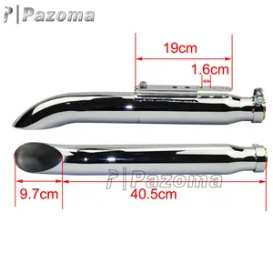 高品质的 Pazoma 银双 19 “斜线切割摩托车排气消声器适用于定制摩托车
