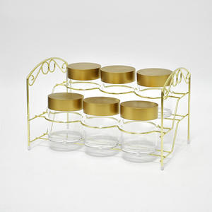 Fantaisie Rotatif Chrome Plaqué Fil Cadre Acrylique Transparent Snack Plateau Rack avec 5pcs Carré Snack Bol - Product Image 4