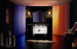 BONNYTM 304/201SS Agraciada Baño de pie Blanco Moderno Vanidad de Baño/Hotel Baño Gabinete de la Vanidad - Product Image 2