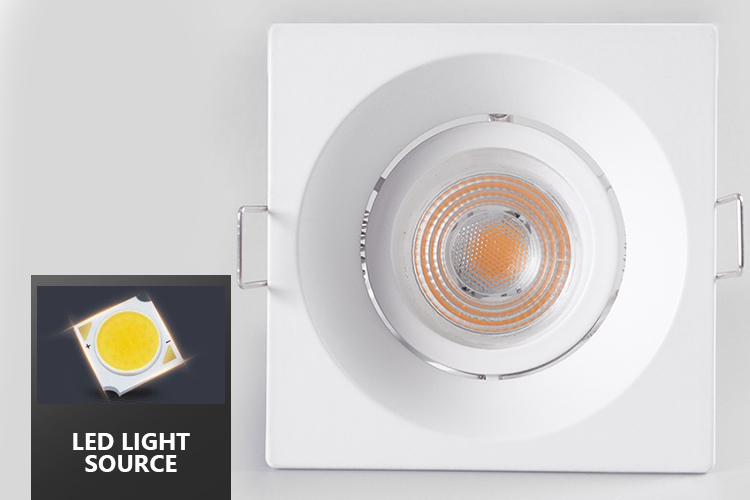 DC12V Square Cob LED Downlight , Fixed Recessed LED Kitchen Ceiling Lights