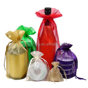 Bolsa de <span class=keywords><strong>organza</strong></span> de boda con estampado colorido personalizado, bolsa de regalo con cordón, pequeña, blanca, venta al por mayor - Product Image 3