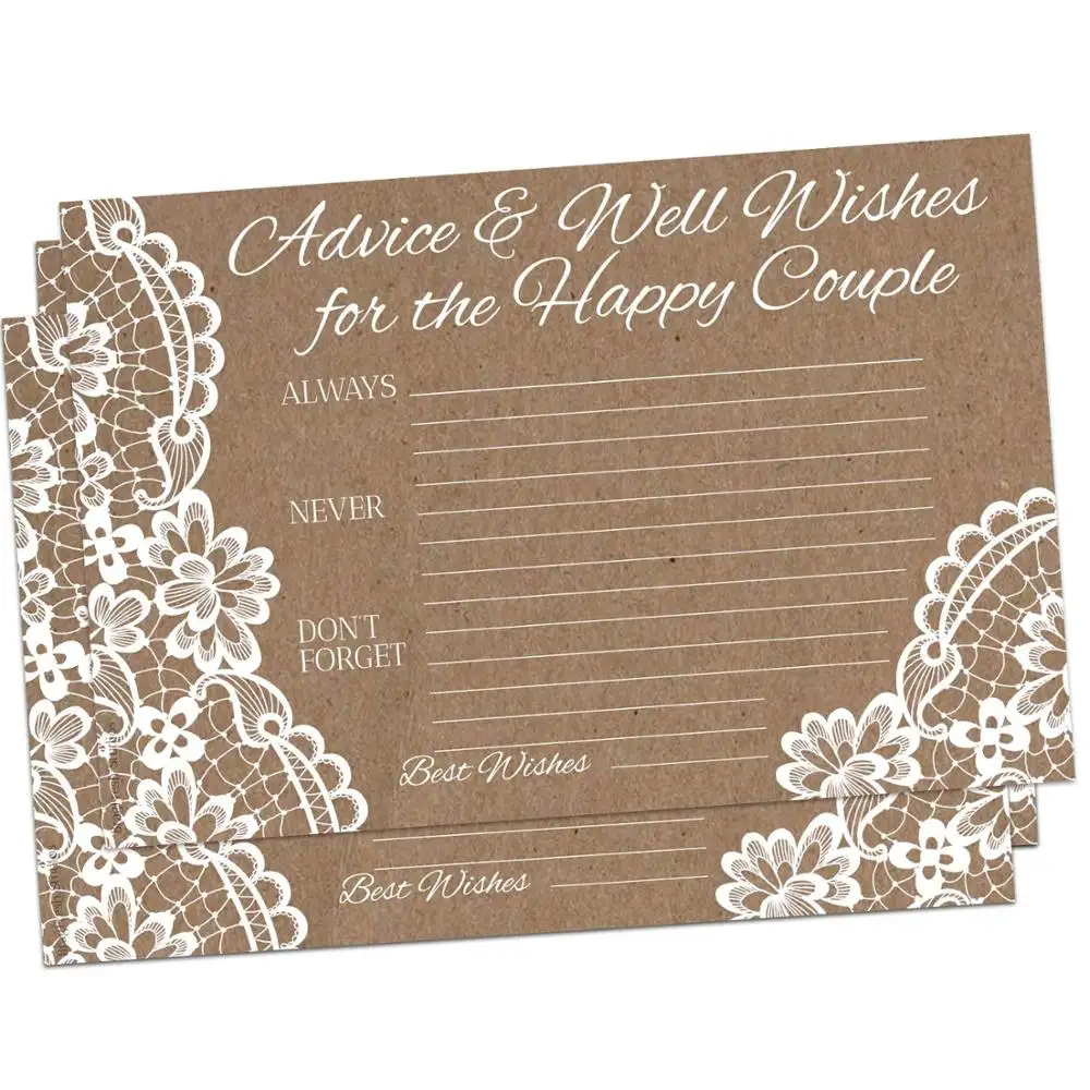 بطاقات لنصائح حفلات الزفاف من كرافت براون ، بطاقات لنصائح جيدة للزوجين السعيدة في حفلات الزفاف وحفلات الزفاف