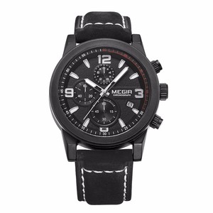 MEGIR 2026 G MEGIR <span class=keywords><strong>24</strong></span> ore Chic marchio al quarzo da uomo in vera pelle con Display analogico da uomo Business Watch Casual - Product Image 3