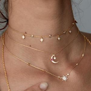 Gemnel 925 perak gaya baru perhiasan halus bintang penuh pesona choker liontin untuk Kalung - Product Image 5