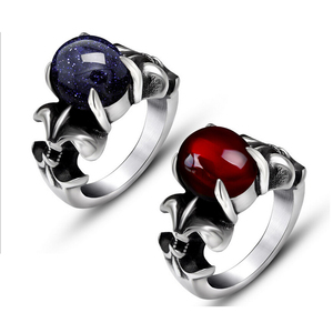 2017 Nuevo Diseño de Moda Tipo de Ónix Negro Ágata Roja Figura Anillo de <span class=keywords><strong>La</strong></span> Joyería - Product Image 1