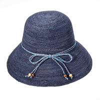 Haut de gamme dames plage chapeau de soleil Super fin Crochet raphia chapeau de paille été soyeux imprimé motif de dessin animé pour les scènes de cyclisme décontractées