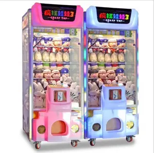 Hot sale coin operated crazy toy 3 vending claw crane gifts machine